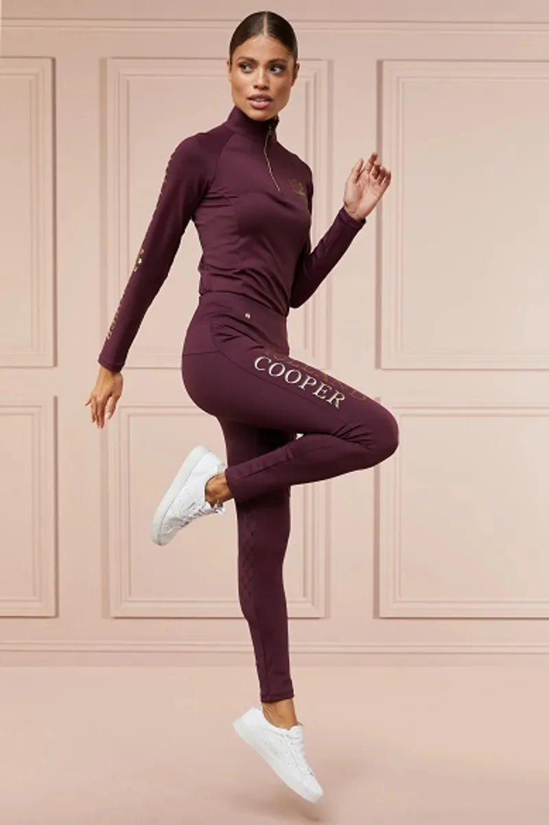Holland Cooper Sport Leggings Ladies in Mulberry-2